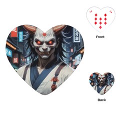 Demon Samurai Playing Cards Single Design (heart) by AwesomeSauce