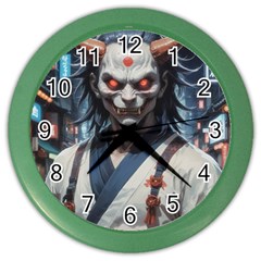 Demon Samurai Color Wall Clock