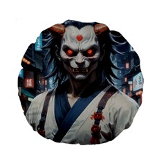 Demon Samurai Standard 15  Premium Round Cushions