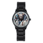 Demon Samurai Stainless Steel Round Watch Front