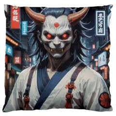 Demon Samurai Large Premium Plush Fleece Cushion Case (one Side)