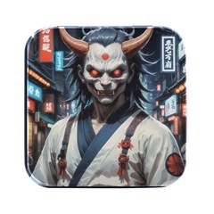 Demon Samurai Square Metal Box (black) by AwesomeSauce