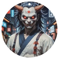 Demon Samurai Uv Print Acrylic Ornament Round by AwesomeSauce