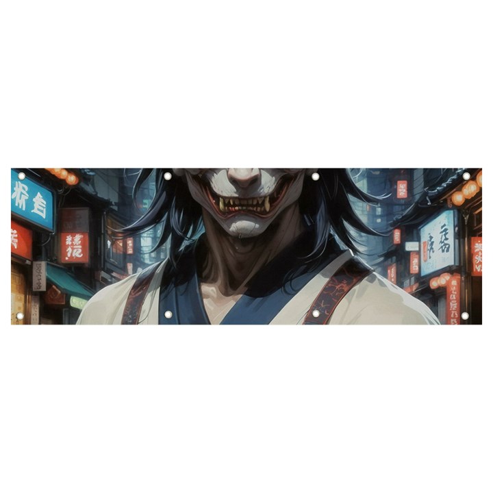 Demon Samurai Banner and Sign 9  x 3 