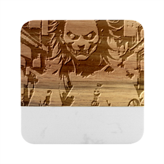 Demon Samurai Marble Wood Coaster (square) by AwesomeSauce