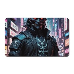 Cyberpunk Demon Samurai Magnet (rectangular)