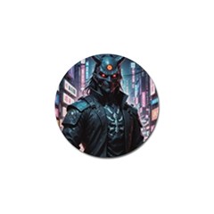 Cyberpunk Demon Samurai Golf Ball Marker