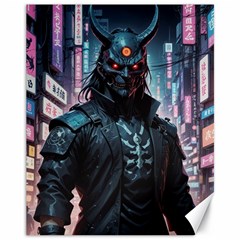 Cyberpunk Demon Samurai Canvas 11  X 14 