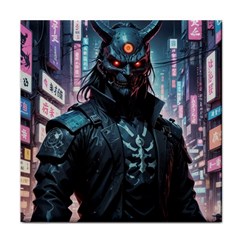 Cyberpunk Demon Samurai Face Towel