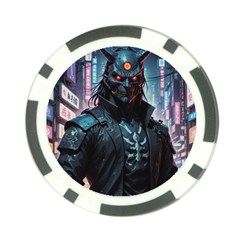 Cyberpunk Demon Samurai Poker Chip Card Guard (10 Pack)