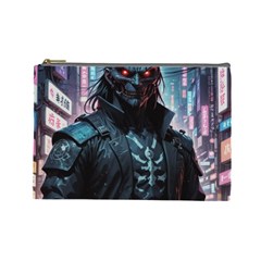 Cyberpunk Demon Samurai Cosmetic Bag (large)