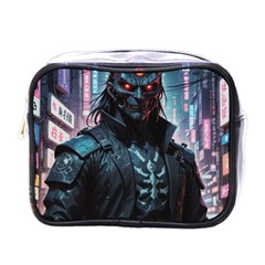 Cyberpunk Demon Samurai Mini Toiletries Bag (One Side)