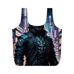 Cyberpunk Demon Samurai Full Print Recycle Bag (M)