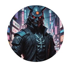 Cyberpunk Demon Samurai Mini Round Pill Box (pack Of 3)