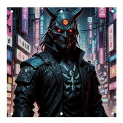 Cyberpunk Demon Samurai Banner And Sign 4  X 4 