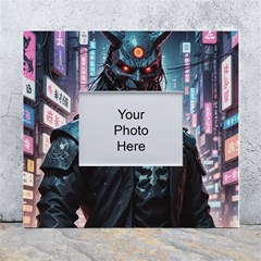 Cyberpunk Demon Samurai White Wall Photo Frame 5  X 7 