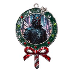 Cyberpunk Demon Samurai Metal X mas Lollipop With Crystal Ornament by AwesomeSauce