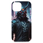 Cyberpunk Demon Samurai iPhone 15 Plus Black UV Print PC Hardshell Case Front