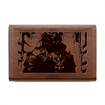 Cyberpunk Demon Samurai Wood Oval USB Flash Drive Box