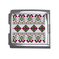 Ukrainian Folk Seamless Pattern Ethnic Ornament Border Element Traditional Mega Link Italian Charm (18mm) by Grandong