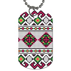 Ukrainian Folk Seamless Pattern Ethnic Ornament Border Element Traditional Dog Tag (one Side)