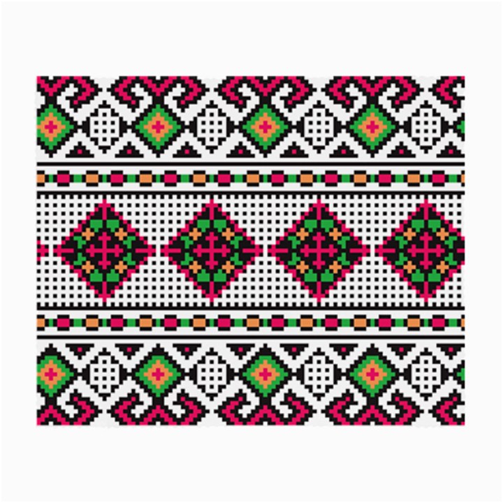 Ukrainian Folk Seamless Pattern Ethnic Ornament Border Element Traditional Small Glasses Cloth (2 Sides)