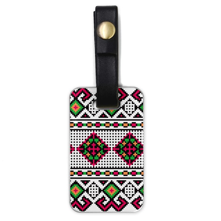 Ukrainian Folk Seamless Pattern Ethnic Ornament Border Element Traditional Luggage Tag (one side)