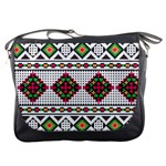 Ukrainian Folk Seamless Pattern Ethnic Ornament Border Element Traditional Messenger Bag Front