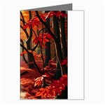 Forest Path Red Nature Greeting Cards (Pkg of 8) Left