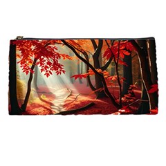 Forest Path Red Nature Pencil Cases