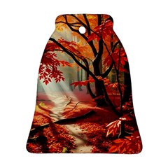 Forest Path Red Nature Bell Ornament (two Sides)