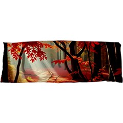 Forest Path Red Nature 17 x47  Body Pillow Case Dakimakura (two Sides)