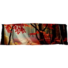 Forest Path Red Nature 21 x63  Body Pillow Case Dakimakura (two Sides)