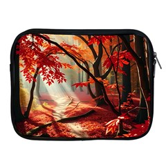 Forest Path Red Nature Apple Ipad 2/3/4 Zipper Cases