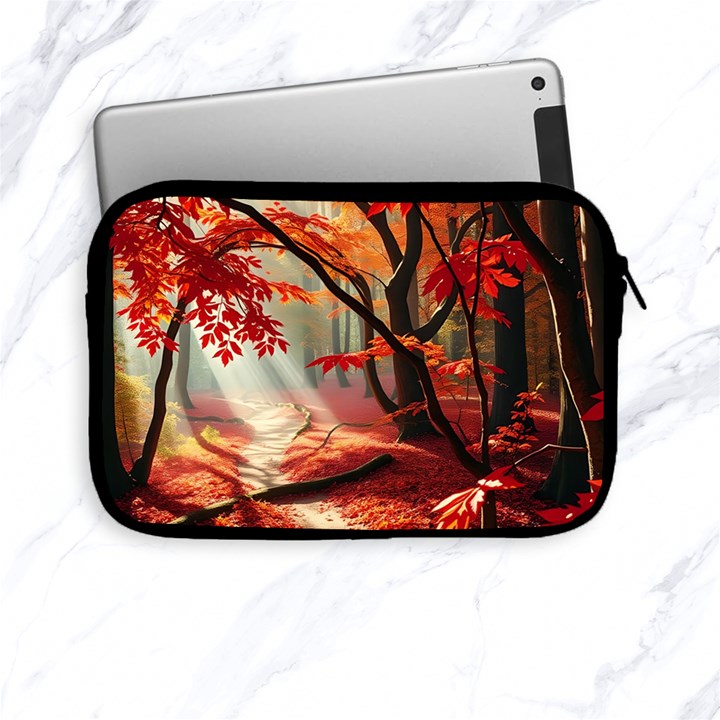 Forest Path Red Nature Apple iPad Mini Zipper Cases