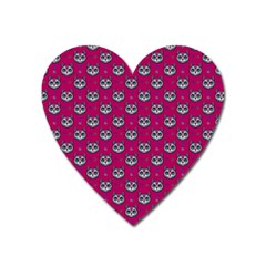 Calavera Cat Art Pattern Heart Magnet