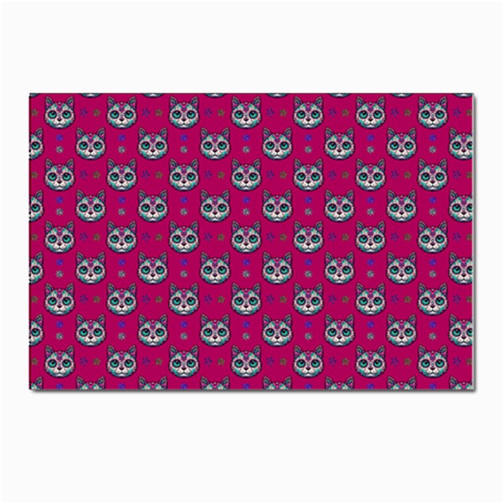 Calavera Cat Art Pattern Postcard 4 x 6  (Pkg of 10)