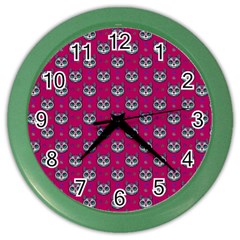 Calavera Cat Art Pattern Color Wall Clock by ExtraGoodSauce