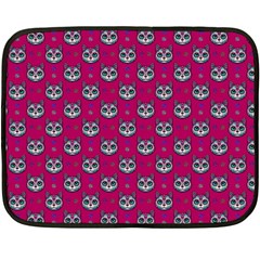 Calavera Cat Art Pattern Fleece Blanket (mini)