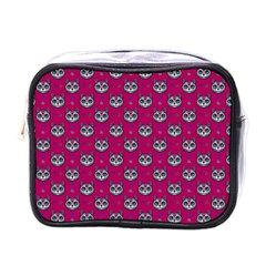 Calavera Cat Art Pattern Mini Toiletries Bag (one Side)