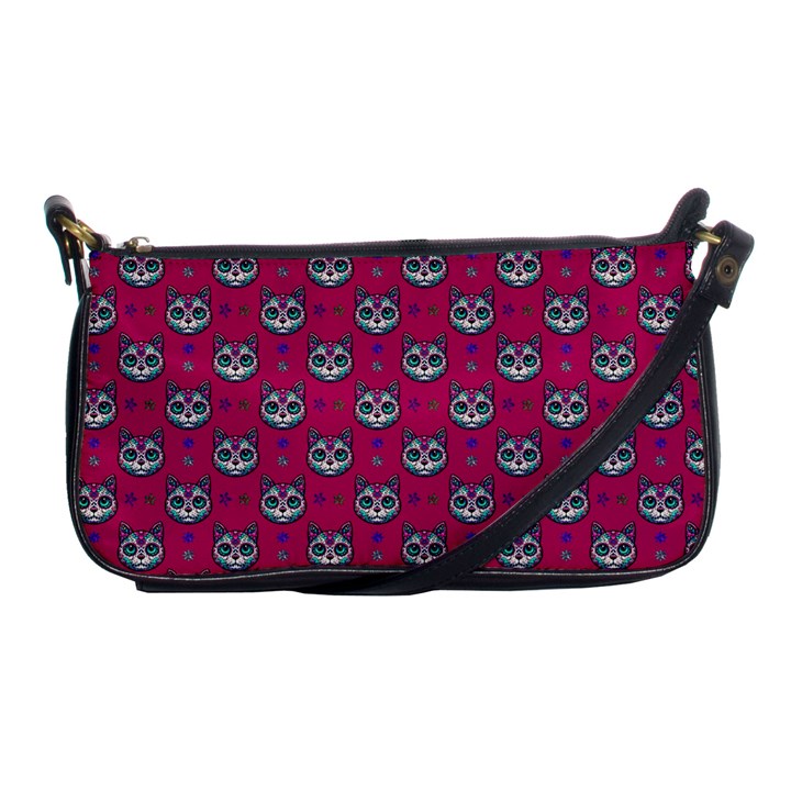 Calavera Cat Art Pattern Shoulder Clutch Bag