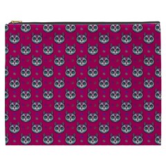 Calavera Cat Art Pattern Cosmetic Bag (xxxl)