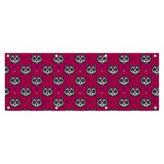 Calavera Cat Art Pattern Banner And Sign 8  X 3  by ExtraGoodSauce