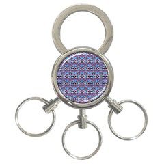 Colorful Sugar Skull Cat Pattern 3-ring Key Chain by ExtraGoodSauce