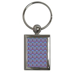 Colorful Sugar Skull Cat Pattern Key Chain (rectangle)