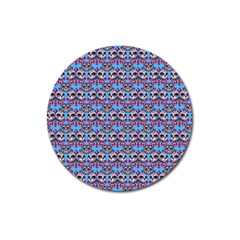 Colorful Sugar Skull Cat Pattern Magnet 3  (round)