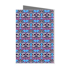 Colorful Sugar Skull Cat Pattern Mini Greeting Cards (pkg Of 8)