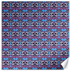 Colorful Sugar Skull Cat Pattern Canvas 12  X 12 