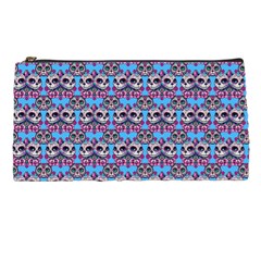 Colorful Sugar Skull Cat Pattern Pencil Cases