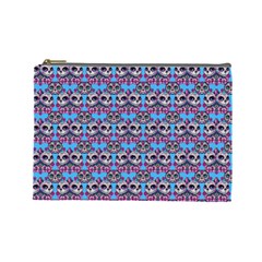 Colorful Sugar Skull Cat Pattern Cosmetic Bag (large)